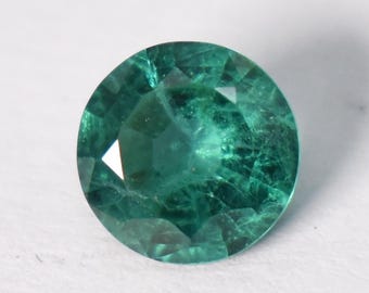 Round Shape Lab Emerald With Inclusion Vivid Green Emerald Loose Gemstone For Jewelry Makings