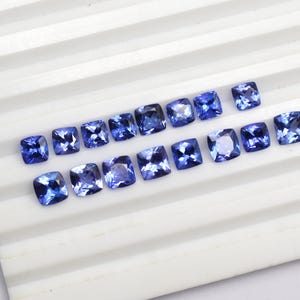 Natural Tanzanite Gemstone AAA Cushion Cut , 5 Carat Lot Tanzanite Cushion Loose Gemstones, Tanzanite gemstone for jewelry