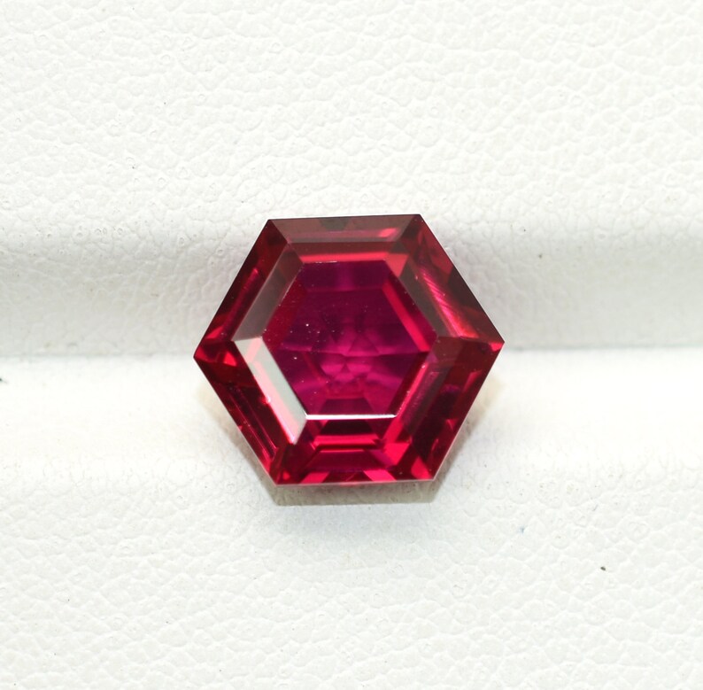 Lab Grown Red Ruby Hexagon 6 MM To 20 MM Sizes Available Lab Grown Pigeon Blood Ruby Corundum Gemstone For Jewelry Making image 9