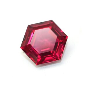 Lab Grown Red Ruby Hexagon 6 MM To 20 MM Sizes Available Lab Grown Pigeon Blood Ruby Corundum Gemstone For Jewelry Making image 2