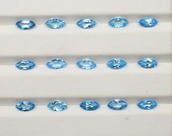 Marquise AAA Fire Natural Pastel Blue Topaz (Flawless-VVS), Natural Loose Gemstone for Jewelry 8X4 mm Calibrated