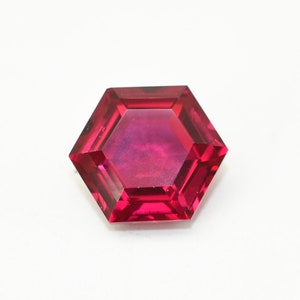 Lab Grown Red Ruby Hexagon 6 MM To 20 MM Sizes Available Lab Grown Pigeon Blood Ruby Corundum Gemstone For Jewelry Making image 3