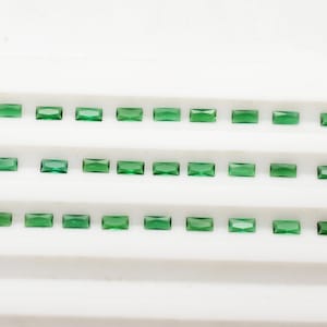 Lab Emerald Baguette Cut 4X2 mm Vivid Green Emerald Nanosital Loose Certified Gemstone Melee Size Gemstones For Jewelry Makings.
