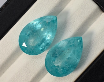 Lab Grown Paraiba Pear Shape w/inclusions, 20X13 (mm) 15.90 cts