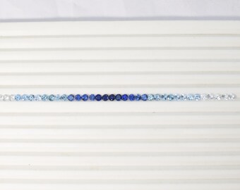 Lab Created Multi Blue Sapphire Gemstone Set: Round Brilliant Cut, Jewelry Making