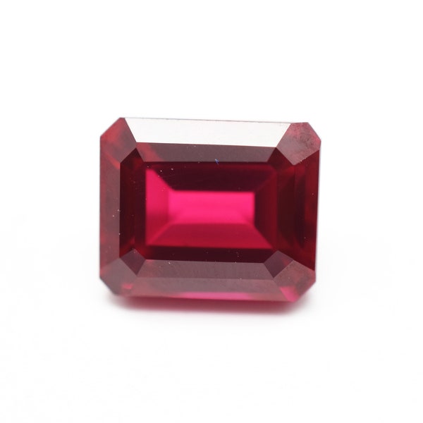 Ruby Octagon Cut 5X3 mm 6X4 mm 7X5 mm 8X6 mm 9X7 mm 10X8 10X7 mm Calibrated Lab Grown Loose Gemstone Lab Pigeon Blood Ruby Emerald Cut