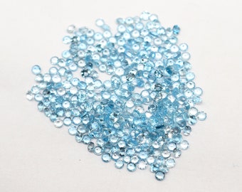 2 mm Blue Topaz Round Diamond Cut  Size Loose Gemstone For Jewelry AAA Quality Sky Blue Topaz Round cut Natural loose Gemstone For Jewelry