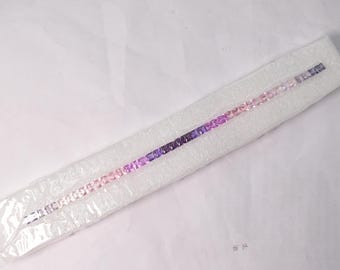 Lab Rainbow Sapphires Square Princess cut jewelry Set Long Line 7.5 Inch Lab Corundum
