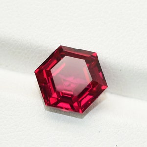 Lab Grown Red Ruby Hexagon 6 MM To 20 MM Sizes Available Lab Grown Pigeon Blood Ruby Corundum Gemstone For Jewelry Making image 5