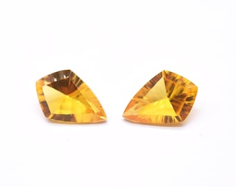 Lab Created Citrine Pair Laser Cut 15X10 mm Loose Gemstone citrine Faceted Gemstone High Quality Brilliant Cut Gemstones For Jewelry