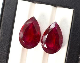 Lab Grown Red Ruby, Pear Shape Loose Gemstone, Red Ruby, 20X13 mm , July Birthstone for Jewelry Making