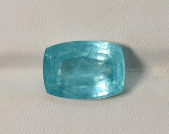 Paraiba Tourmaline With Inclusion Loose Stone, Cushion Shape Faceted Lab Grown Gemstone Loose