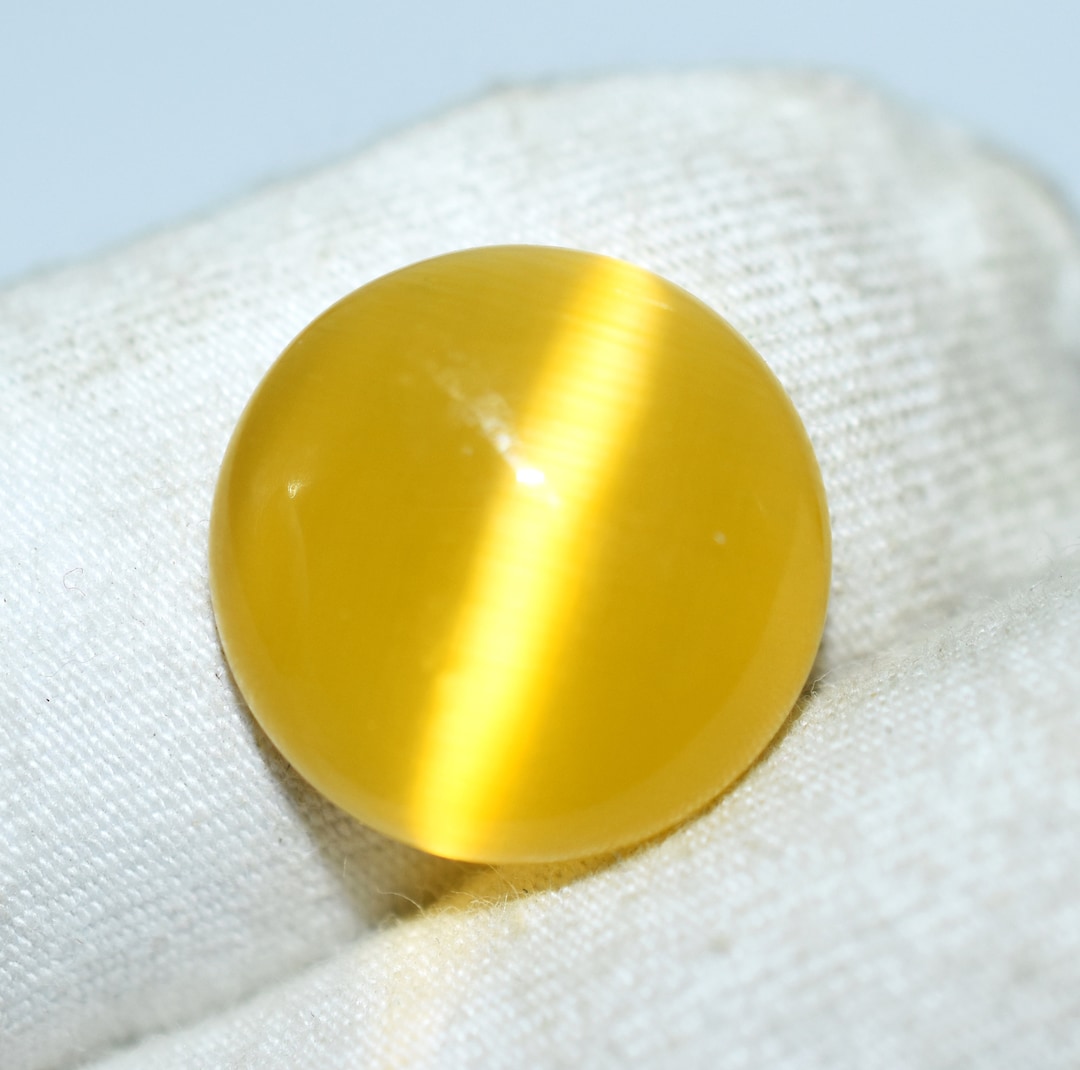All Sizes Dark Yellow Cat's Eye Crystal Round Calibrated Cabochons 3 Mm ...