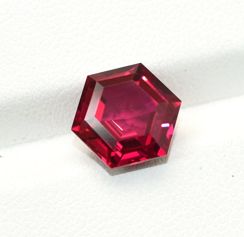 Lab Grown Red Ruby Hexagon 6 MM To 20 MM Sizes Available Lab Grown Pigeon Blood Ruby Corundum Gemstone For Jewelry Making image 6