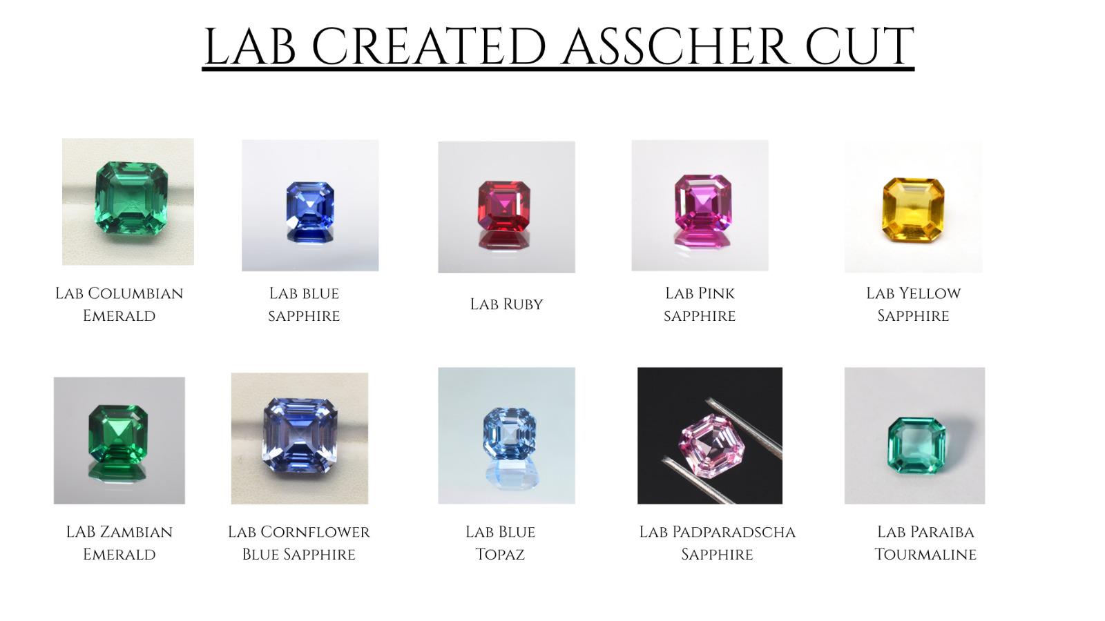 Lab Emerald Asscher Cut 6 Mm Loose Vivid Green Zambian Emerald