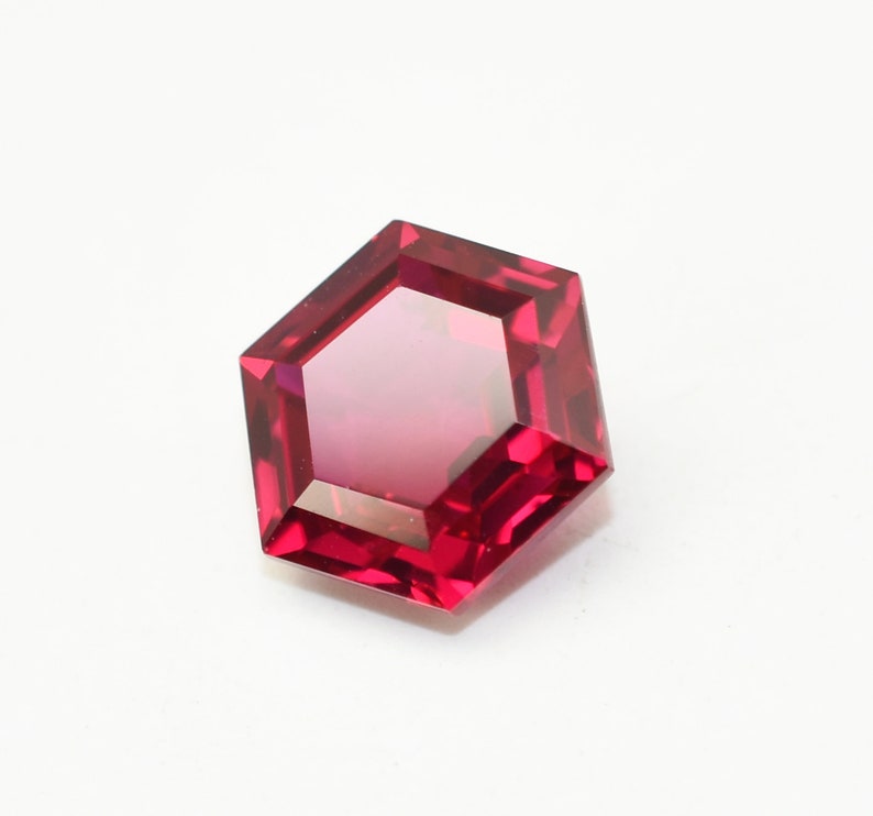 Lab Grown Red Ruby Hexagon 6 MM To 20 MM Sizes Available Lab Grown Pigeon Blood Ruby Corundum Gemstone For Jewelry Making image 4