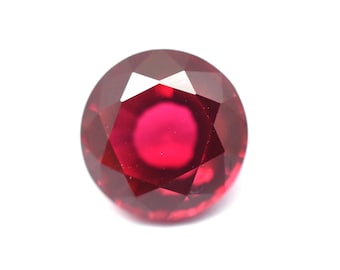 Lab Ruby Round Diamond Cut 3 mm To 12 mm Calibrated Ruby Faceted Loose Gemstones For Jewelry Makings