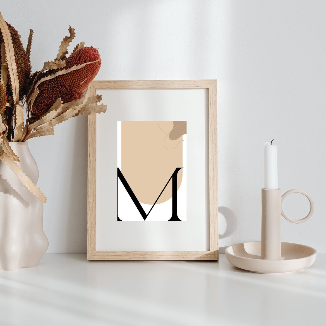 Letter M Wall Art Letter M Artwork Letter M Printable Poster I Digital