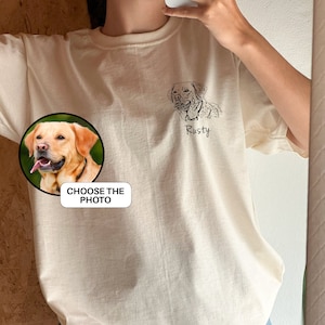 Chemise personnalisée pour animal de compagnie, photo de l'animal de compagnie + nom chemise pour chien personnalisée, chemise personnalisée pour animal de compagnie, t-shirts pour chien personnalisés, chemise pour animal de compagnie, chemise dessin au trait