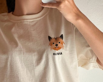 Camisa de perro personalizada, camisa de perro personalizada, camisa de retrato de mascota personalizada, camisetas de perro personalizadas, camisa personalizada de perro + nombre