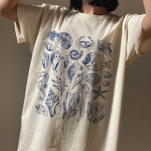 Vintage 90s Tattoo Sea Animal Tshirt, Retro Ocean Nature Shirt, Sealife, Ocean, Sealife Tshirt, Retro Design Shirt, Ocean Unisex Tshirt