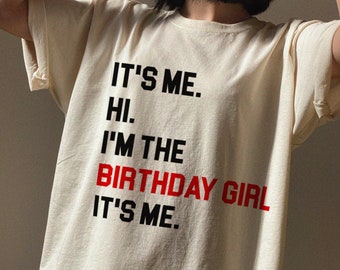 C'est moi salut, je suis la fille qui fête son anniversaire, t-shirt anniversaire fille, chemise anniversaire fille, chemises d'anniversaire rétro, chemise chanson, chemise cadeau d'anniversaire