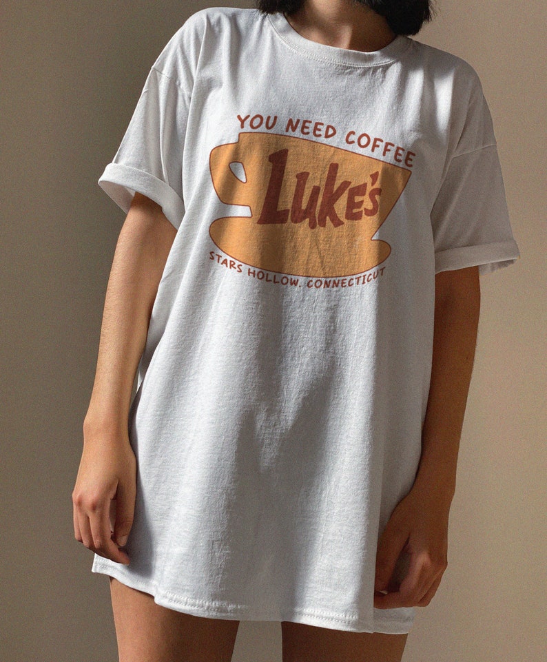 Stars Hollow Connecticut Shirt, Lukes coffee tshirt, Retro Luke's Diner tshirt, Tv Show Fans Gift White