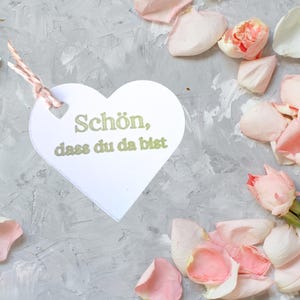 Etichette regalo, etichette regalo in carta kraft con cuore "bello che tu sia qui" etichette regalo per matrimoni, compleanni, battesimi