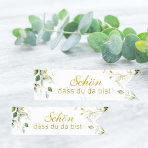 25 gift tags eucalyptus &quot;It&#39;s nice that you&#39;re here&quot;, gift tags wedding, paper tags, wedding decoration, table decoration, baptism,