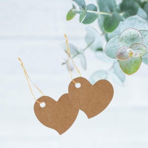 Etichette regalo a forma di cuore in carta kraft/etichette a forma di cuore per matrimonio/etichette di carta/etichette/bomboniere/matrimonio/compleanno/battesimo
