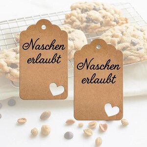 Cadeaulabel "Snacken toegestaan"/ Cadeaulabel kraftpapier/ Papieren label/ Cadeaulabel gebak, snoep, kinderen, weggeefacties, koekjes,
