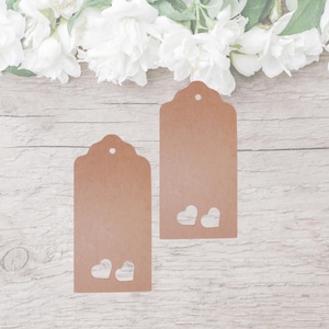 25 gift tags, gift tags heart, paper tags, table decoration, gift tags wedding/birthday/baptism/confirmation