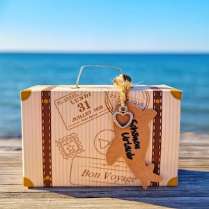Gift wrapping suitcase &quot;Bon Voyage&quot;, gift wrapping money, money gift travel, travel voucher, gift wrapping suitcase money