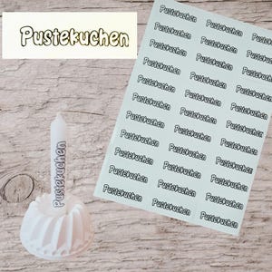 Candle tattoo &quot;Pustekuchen&quot; / candle foil / waterslide film ready for candles / candle stickers / candle foil for all candles /