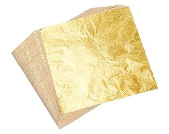 Gold leaf imitation leaves for crafting, decorating, refining, for nails, candles, mirrors or for art projects 14 x 14 cm, from 10 pieces
