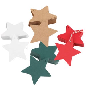Geschenkanhänger Stern, verschiedene Farben, Geschenkanhänger für Weihnachten, Plätzchen, Geschenke, Geschenkanhänger für Ihre Geschenke