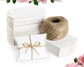 White cardboard paper gift boxes, gift box, small packaging, small gift boxes with jute string, small box,