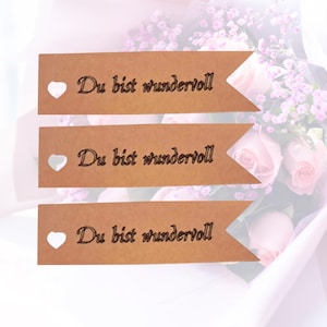 personalisierte Geschenkanhänger aus Kraftpapier "Du bist wundervoll" Geschenkanhänger danke sagen, Geschenkanhänger für Sie,