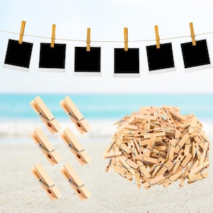 Mini Wäscheklammer aus Holz, Holzklammern, kleine Wäscheklammern zum Bastel, für Fotos, für Weihnachtsbastelei, Geschenkanhänger ab 25 Stück