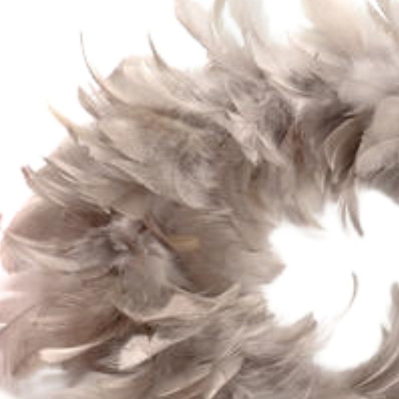 Fluffy round feather wreath for decorating, processing, hanging, as a decoration refined with a glass light in taupe 25 cm image 3