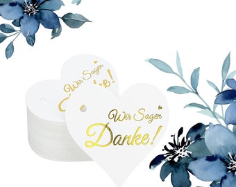 Geschenkanhänger "Wir sagen Danke" Herz weiß, Danke sagen, Geschenkanhänger für Hochzeit, Geschenke, Selbstgemachtes,Taufe, Baby