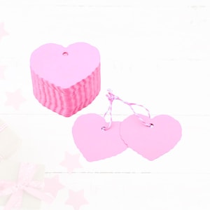 Geschenkanhänger Herz rosa, Hochzeitsdeko, Hochzeit, Tischdekoration, Herzanhänger, Papieranhänger, Taufe, kommunion, Konfirmation