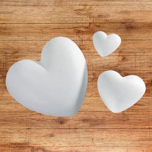 Styrofoam hearts in various sizes 5/7/9/15 cm for crafting, for mosaic, for decorating, decoration for weddings, Christmas, birthdays