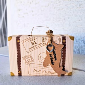 Gift wrapping suitcase "Bon Voyage", gift wrapping money, money gift travel, travel voucher, gift wrapping suitcase money