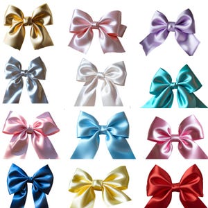 Satin, satin bows handmade in different colors and sizes, 5/6/7 cm, bows made of satin ribbon with adhesive strip