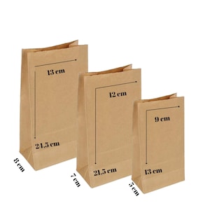 Paper bag made of kraft paper in various sizes,