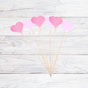 Tappo a forma di cuore rosa/glitter in carta kraft per matrimoni, anniversari, compleanni, come decorazione o per ulteriore lavorazione 5,5x6cmx20