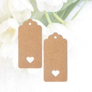 Geschenkanhänger, Geschenkanhänger Kraftpapier, Papieranhänger, Geschenkanhänger Hochzeit, Geburtstag, Taufe, Herzanhänger 10/25/50/100 St.