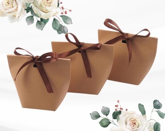 Kleine Geschenktaschen, kleine Geschenkboxen aus Kraftpapier für Hochzeit, Süßes, Geburtstag, Geschenkbox, kleine Taschen zum Befüllen,