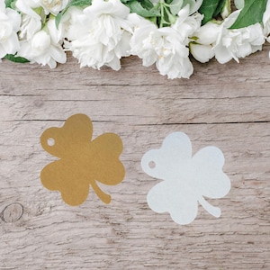 25 Cloverleaf Gift Tags/ Kraft Paper Gift Tags/ Kraft Paper Gift Tags/ Paper Tags/ Table Decoration/ Labels/ Tags